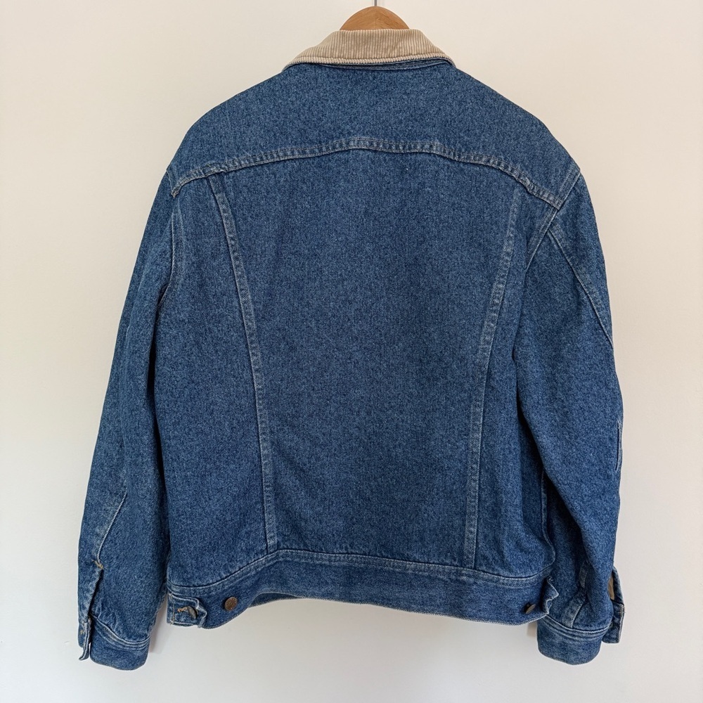 Riders by Lee Blue Denim Jacket with Tan Corduroy Collar size Large - Picture 3 of 14